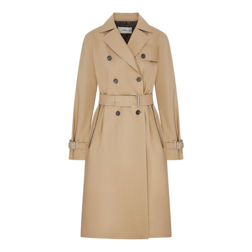 Fendi Women Beige Belted Trench Coat